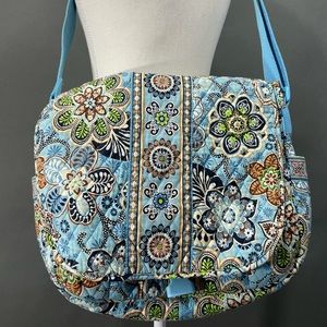 Vera Bradley Blue Paisley Large Messenger Bag